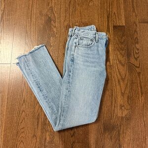 Agolde Cherie Sky Blue Straight Leg Jeans Size 25 Inseam 30”